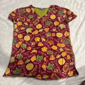 Thanksgiving food scrub top